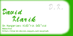 david klarik business card